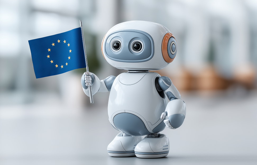 robot-represents-european-union-future-technology-artificial-intelligence-embraces-european-flag